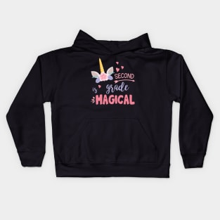 Unicorn Student Teacher Second Grade Is Magical Back School Kids Hoodie